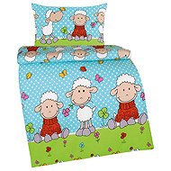 BELLATEX Children's bed linen AGATA KREP 80/050 sheep blue 90 × 135,45 × 60 - Bed Linen