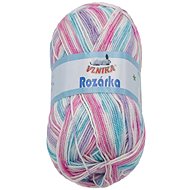 Bellatex Yarn Rozarka 100g - 40 white, blue, pink - Yarn