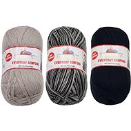 BELLATEX s.r.o. Příze Everyday Senfoni 3 × 100 g - 71028 šedá, černá - Yarn