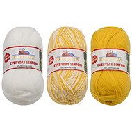 BELLATEX s.r.o. Příze Everyday Senfoni 3 × 100 g - 71002 žlutá, bílá - Yarn