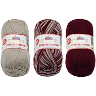 BELLATEX s.r.o. Příze Everyday Senfoni 3 × 100 g - 71020 vínová, béžová - Yarn