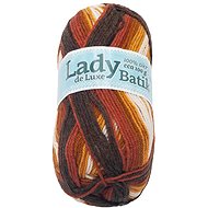 Bellatex Příze Lady de Luxe Batik 100 g - 607 červená, oranžová, hnědá - Yarn