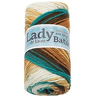 Bellatex Příze Lady de Luxe Batik 100 g - 610 tyrkysová, béžová - Yarn