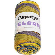 BELLATEX Yarn Papatya Bloom 100 g, 05 yellow, purple, blue - Yarn