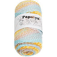 BELLATEX Papatya Cotton Blend batik 100 g, 1001 white, pink, blue - Fonal kötéshez