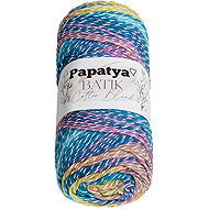 BELLATEX Yarn Papatya Cotton Blend batik 100 g, 1010 white, purple, blue - Yarn