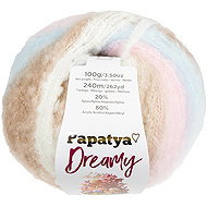 BELLATEX Yarn Papatya Dreamy 100 g, 01 white, pink, blue, brown - Yarn