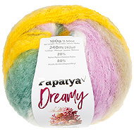 BELLATEX Yarn Papatya Dreamy 100 g, 04 white, yellow, purple, green - Yarn