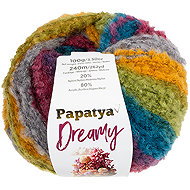 BELLATEX Yarn Papatya Dreamy 100 g, 06 blue, mustard, green, burgundy, grey - Yarn