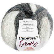 BELLATEX Yarn Papatya Dreamy 100 g, 09 white, black, grey - Yarn