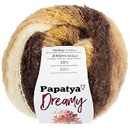 BELLATEX Yarn Papatya Dreamy 100 g, 10 cream, light brown, dark brown - Yarn