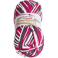 BELLATEX Robin colour 100 g - 61 white, gray, raspberry - Yarn