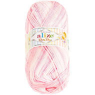BELLATEX Baby Best Batik 100 g - 6660 white, pink - Yarn