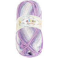 BELLATEX Baby Best Batik 100 g - 3483 white, blue, purple - Yarn