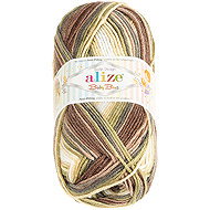 BELLATEX Baby Best Batik 100 g - 1893 white, brown, green - Yarn