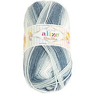 BELLATEX Baby Best Batik 100 g - 7542 white, gray - Yarn
