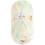 BELLATEX Baby Best Batik 100 g - 6655 pink, mint, yellow - Yarn