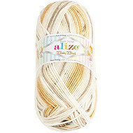 BELLATEX Baby Best Batik 100 g - 7541 white, beige, brown - Yarn