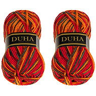 BELLATEX Rainbow 50 g set of 2 pcs - 048 orange, brown, red - Yarn