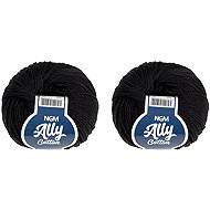 BELLATEX Ally cotton 50 g set of 2 pcs - 999 black - Yarn