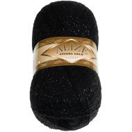 BELLATEX Yarn Angora Gold Simli 100 g - 60 black - Yarn