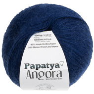 BELLATEX Yarn Angora Merino Papatya 100 g - 5280 dark blue - Yarn