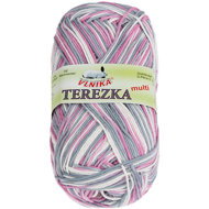 BELLATEX Yarn Terezka multi 50 g - 251 white, pink, grey - Yarn