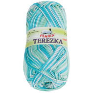 BELLATEX Yarn Terezka multi 50 g - 258 white, turquoise, mint - Yarn