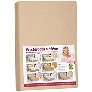 BELLATEX Linen sheet with elastic 140 × 200 cm, 172/213 coffee - Bedsheet
