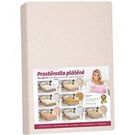 BELLATEX Linen sheet with elastic 140 × 200 cm, 172/208 white coffee - Bedsheet