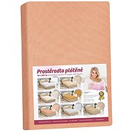 BELLATEX Linen sheet with elastic 160 × 200 cm, 172/207 apricot - Bedsheet