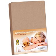BELLATEX Jersey with elastane fitted sheet 180 × 200 × 40 313 coffee - Bedsheet