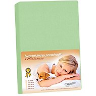 BELLATEX Jersey with elastane fitted sheet 180 × 200 × 40, 352, light green - Bedsheet