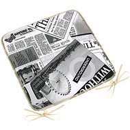 BELLATEX Seat EMA 34/566 smooth 40 × 40 cm Newspaper black and white - Pillow Seat