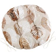 BELLATEX Seat EMA 62/565 round quilted d.40 cm Beige leaves - Pillow Seat