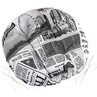 BELLATEX Seat EMA 62/566 round quilted d.40 cm Newspaper black and white - Pillow Seat