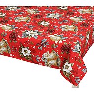 BELLATEX Tablecloth Christmas 130, 100 × 100 cm, poinsettia red - Tablecloth