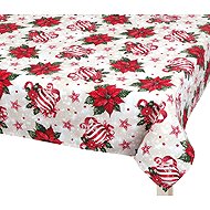 BELLATEX Tablecloth Christmas 131, 120 × 140 cm, poinsettia and ornaments - Tablecloth