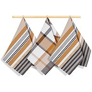 Bellatex Towel set 3 pcs 50 × 70 cm, 173 stripe mustard, brown - Kitchen Towel