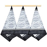 Bellatex Set of 3 towels 50 × 70 cm, 135 geometry black - Kitchen Towel