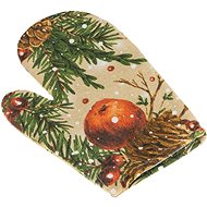 BELLATEX Christmas cones and apples 28 × 18 cm - Oven Mitt
