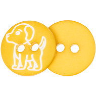 Buttons Žirovnice Button 1,5 cm doggy ochre 2 holes 44692 set of 6 pcs - Button