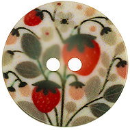 Buttons Žirovnice Button 1,5 cm strawberry forest 41719A set of 6 pcs - Button