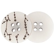 BELLATEX Button 2,3 cm brown twigs on beige - 349894AA - set of 3 - Button