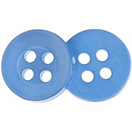 BELLATEX Button 1 cm light blue 4 holes - 366285 - set of 6 - Button