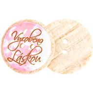 BELLATEX Button 2,5 cm made with love - 401076 - set of 3 - Button