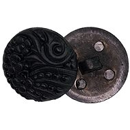 Bellatex G - button d.15mm black, flower pattern - 33 - Button