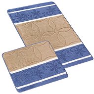 BELLATEX Bany set 60 × 100 cm + 60 × 50 cm ornament blue-beige - Bath Mat