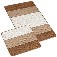 BELLATEX Bany set 60 × 100 cm + 60 × 50 cm triangles brown - Bath Mat