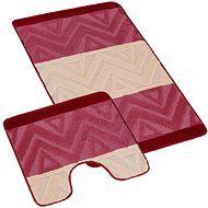Bellatex Bany set 60 × 100 cm + 60 × 50 cm 810/004 chevron burgundy - Bath Mat
